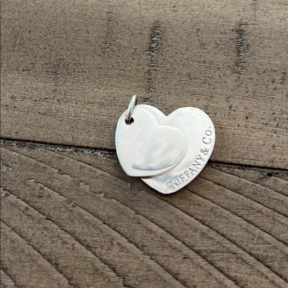 Tiffany & Co. Rare/ Retired Double Heart Necklace Pendant